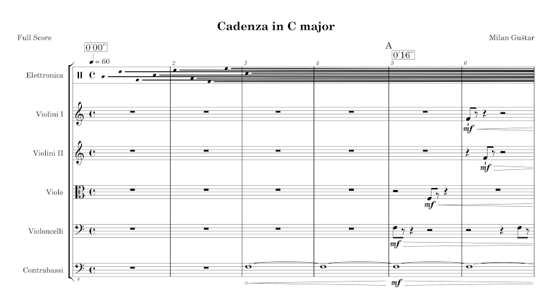 Kadence v C dur - score
